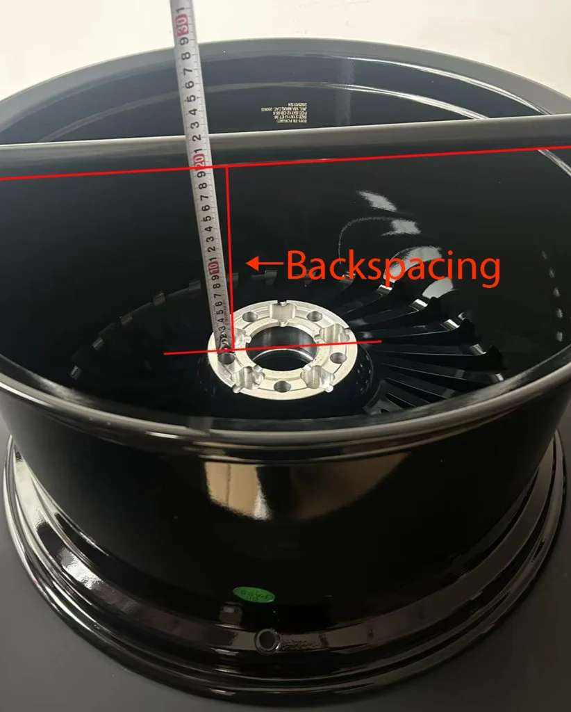 Measuring wheel backspacing