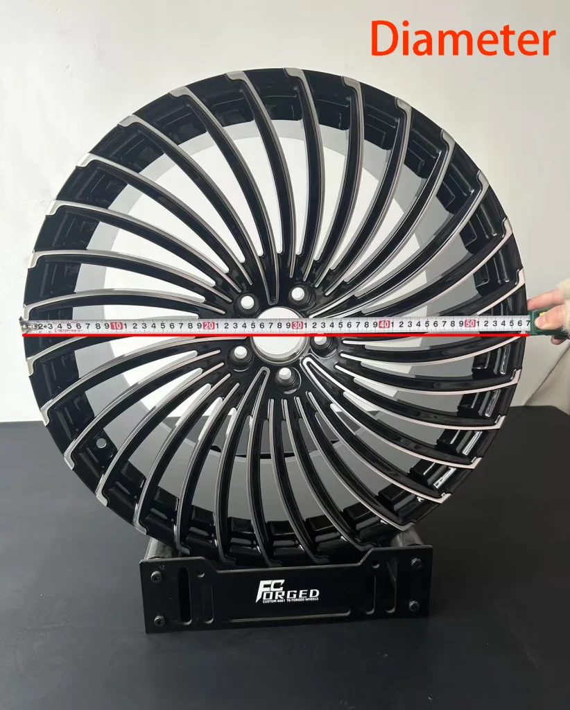 Wheel diameter measurement for a custom forged wheel quote
